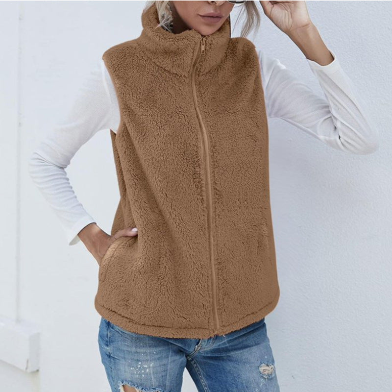 European And American Coat Loose Plaid Fur Cardigan