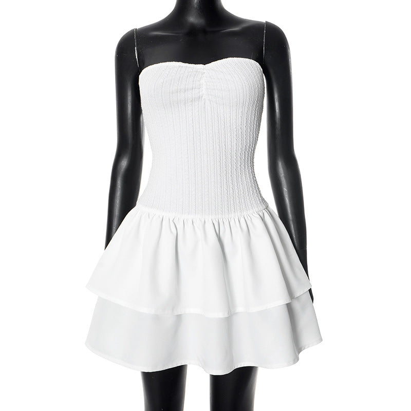 Women's Spring And Summer Texture Tube Top Dress