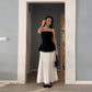 Women's Tube Top Slimming Top Fashion Pleated A- Line Skirt