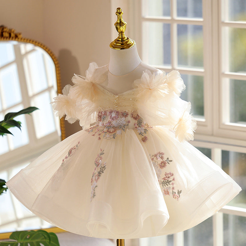 Robe de princesse d'anniversaire pour filles d'un an, robe de célébration de style occidental, défilé de piano, performance
