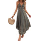 Women's Fashion Printing Halter Lace-up Dress