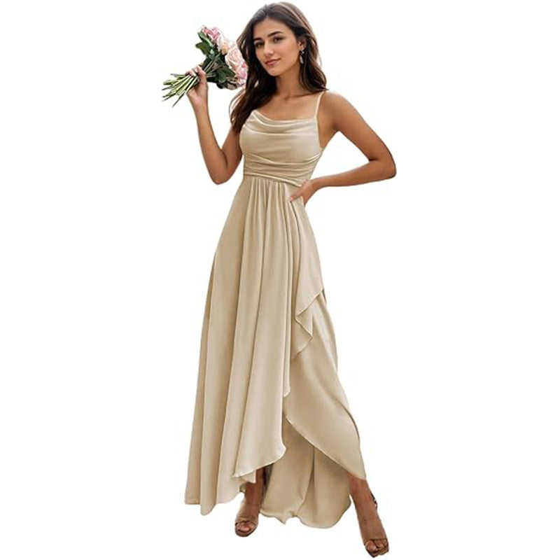 Women's Color All-matching Single Strap Waist-tight Dress