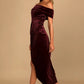 Women's Personalized Velvet Off-shoulder Dress