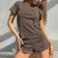 European And American Ladies Leopard Print Short Sleeve