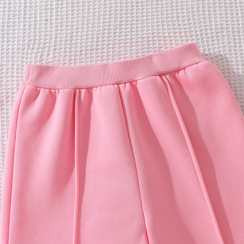 Children's Spring Love Long-sleeved Sweater Trousers Casual Two-piece Set