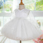 Robe de fête blanche pour fille d'un an, jupe tutu en tulle