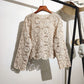 Women's French-style Lace Embroidered Hollow-out Top