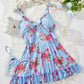 Robe à bretelles à imprimé floral français pour femme