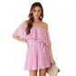 Solid Color Pleated Short-sleeved Jumpsuit