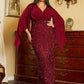 Robe à paillettes pour femme, couleur pure