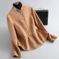 Manteau court à col montant et à volants pour femme