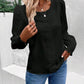 Women's Round Neck Lace Trim Versatile Slimming Top