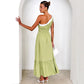 Women's Fashion Casual Pure Color Tied Dress