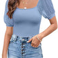 Fashionable See-through Slim Patchwork Short Sleeve