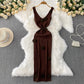 Fan Slim-fit Slimming Sheath Long Skirt
