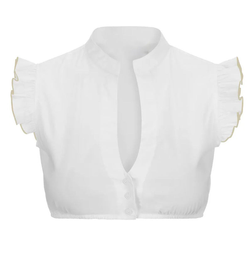Women's Fashion Personalized Dingdong White Shirt