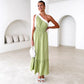Women's Fashion Casual Pure Color Tied Dress