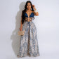 European And American Strap Lace-up Loose Jumpsuit