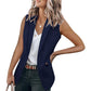 Temperament Sleeveless Suit Jacket Solid Color