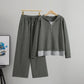 Knitted Sweater And Wide-leg Pants Casual Sportswear Set
