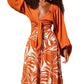 Women's Fashionable Printed Pants V-Neck Suit