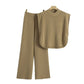 Sleeveless Knit Vest And Wide-leg Pants Set