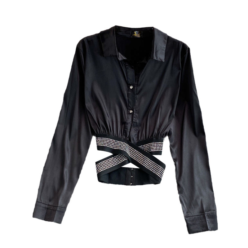 High Waist Short Cropped Navel Shirt With Fashionable Design