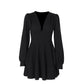 Robe plissée élégante à col en V pour femme