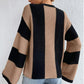 Pull en maille à rayures et col rond pour femme
