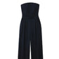 Combinaison ample noire en lin mélangé pour femme, style soutien-gorge