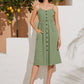 Strap Button Backless Dress Women