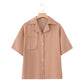 French Lapel Short Sleeve Shirt Outfit Loose Shorts Two-piece Set