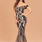 Temperament And Elegant Long One-shoulder Sequined Aura Queen Fishtail Evening Dress