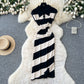 Niche Vintage-style Fashion Polo-neck Short-sleeve Contrast-striped Knit Dress
