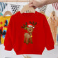 Pull pour enfant imprimé Père Noël, bonhomme de neige, élan