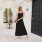 Womens Solid-Color Strap Casual Dress