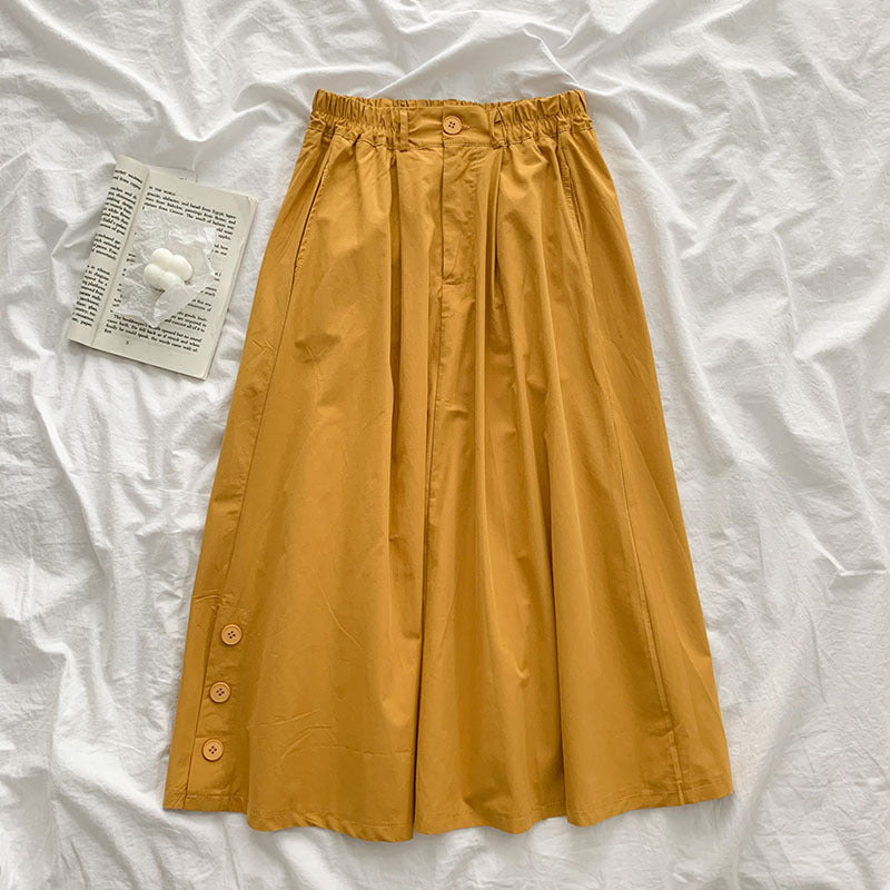 Jupe tempérament polyvalente pour femmes, nouvelle jupe trapèze de couleur unie, design de minorité coréenne, été