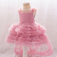 New Children's Sleeveless Mesh Long Dress