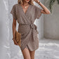 Lace-up Loose Batwing Sleeve V-neck Women's Dress