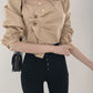 Retro Square Neck Scheming Clavicle Blouse Women