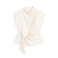 French Fashion Casual Stand Collar Peplum Top