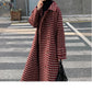 Fashion Plaid Woolen Coat Women's Mid-length Loose Waist Waist Popular