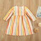 Robe à rayures citron cerise pour fille