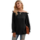 European And American New Style Ruffled Neckline Lantern Sleeve Temperament Blouse Women