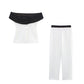 Summer Stitching Corset Top Stitching Waist Pants Suit