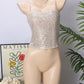 Adjustable Back Shoulder Strap Sleeveless Hollow Backless Sequin Sling