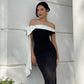 Women's Fashion Off-shoulder Ribbon Slim Fit Dress
