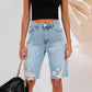 Women's High Elastic Mid-waist Ripped Jeans