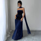 Elegant Strapless Patchwork Dress For Women