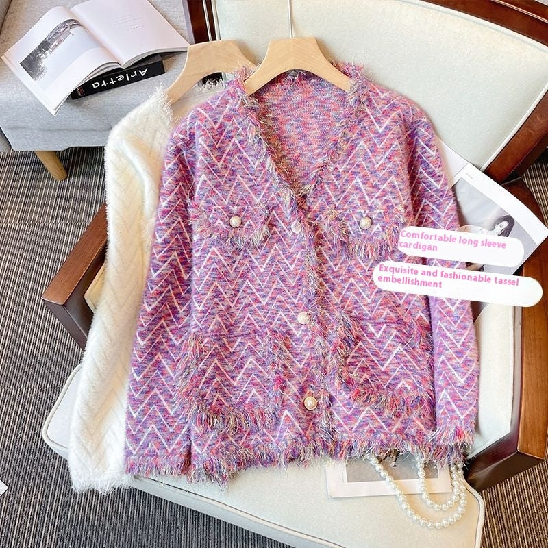 Women's Fringed Knitted Cardigan Coat